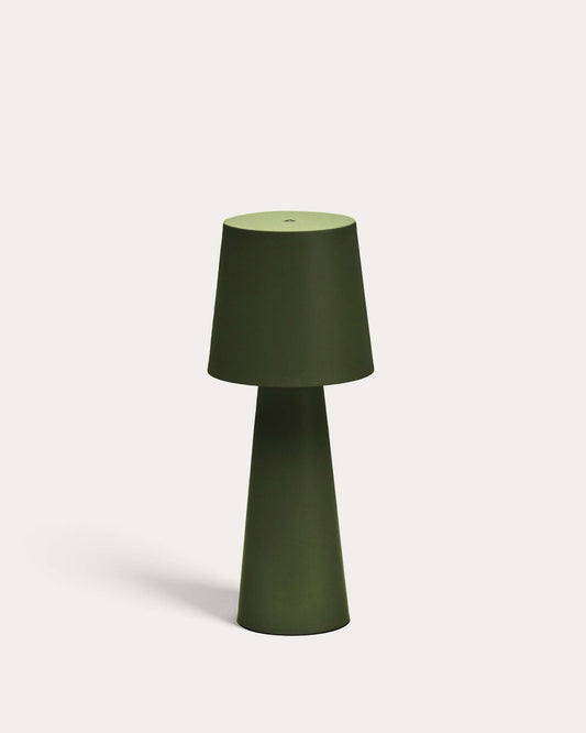 Lampada da tavolo grande da esterni Arenys in metallo con finitura in verde