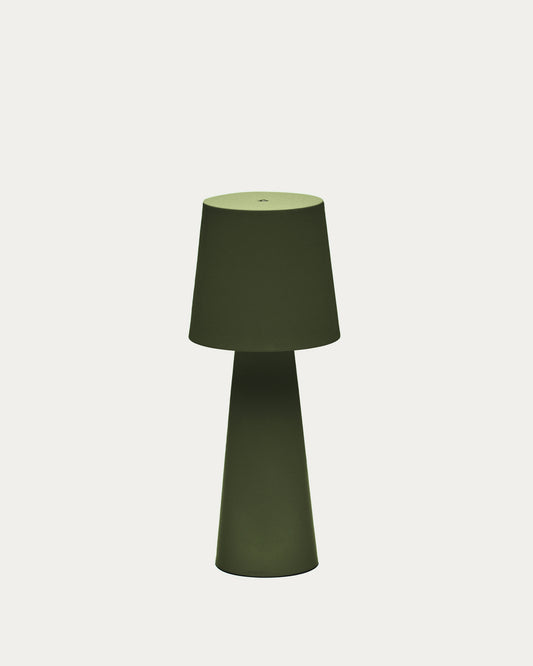 Lampada da tavolo grande da esterni Arenys in metallo con finitura in verde