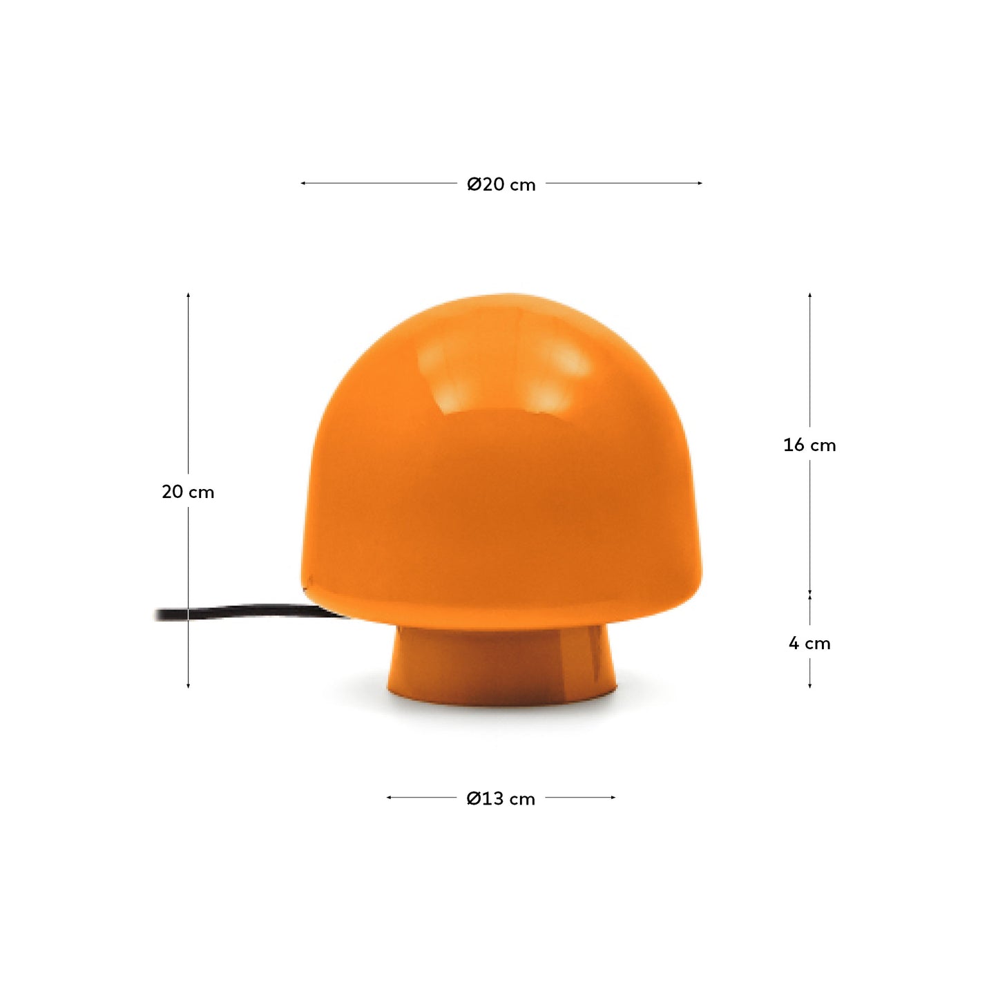 Lampada da tavolo Reig di vetro arancione