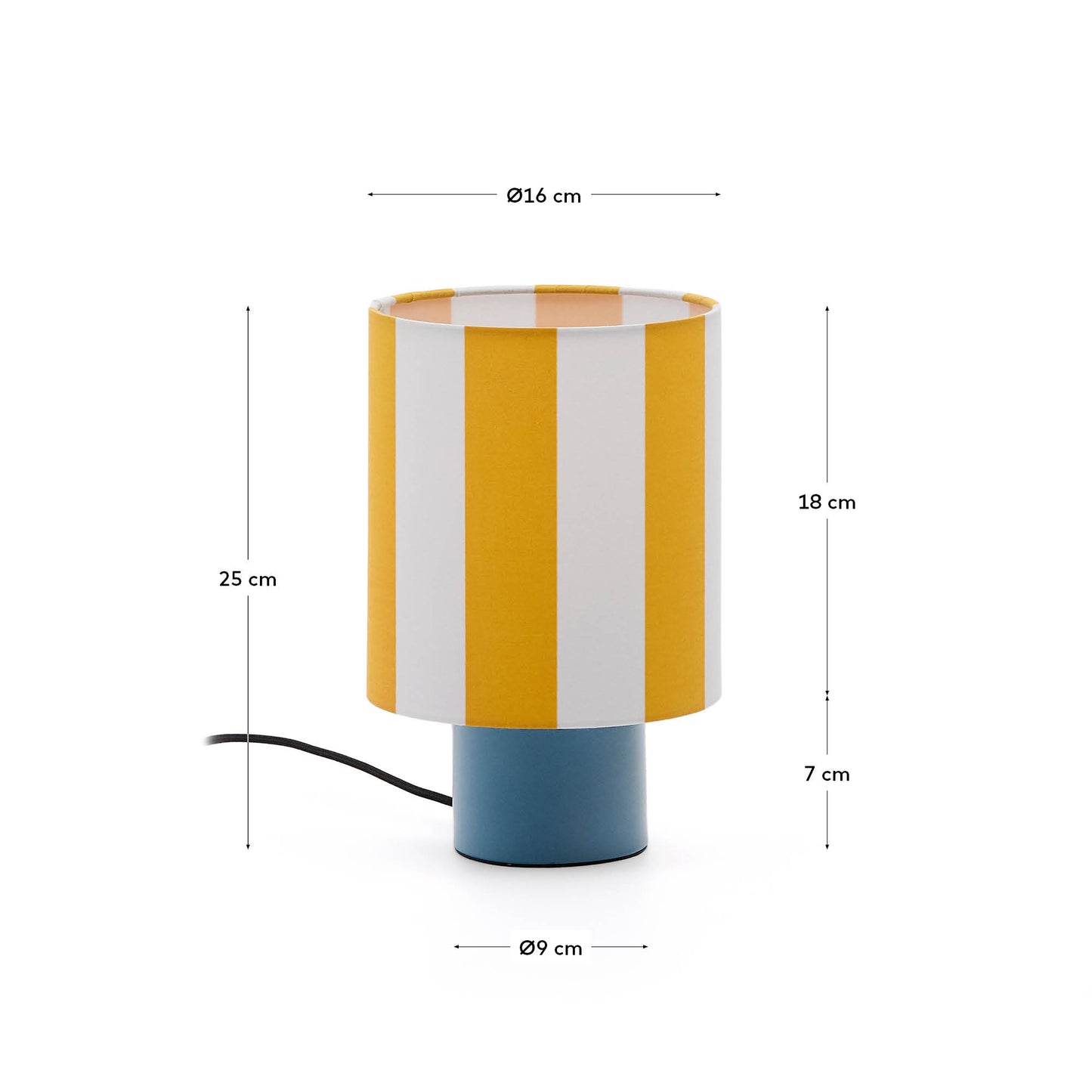 Lampada da tavolo Ciral di metallo con finitura verniciata blu