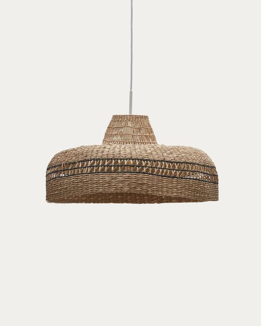 Paralume per lampada da soffitto Rupia in fibre naturali finitura naturale e nero Ø 55 cm