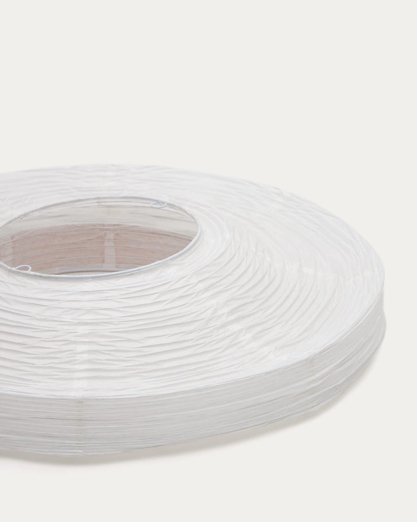 Paralume per lampada da soffitto Hila in carta bianca e impiallacciatura naturale Ø 55 cm