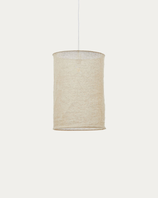 Paralume per lampada da soffitto Mariela in lino con finitura in beige Ø 40 x 60 cm