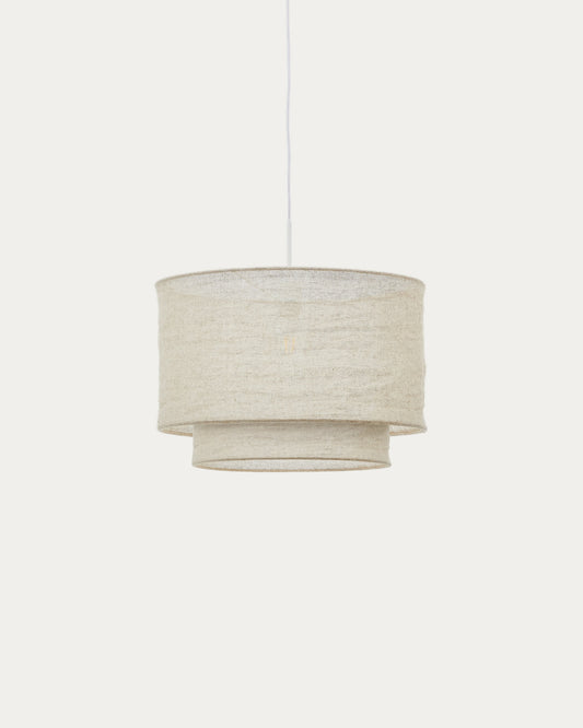Paralume per lampada da soffitto Mariela in lino con finitura in beige Ø 40 x 34 cm