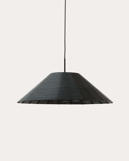 Paralume per lampada da soffitto per esterni Saranella in rattan sintetico nero Ø 70 cm