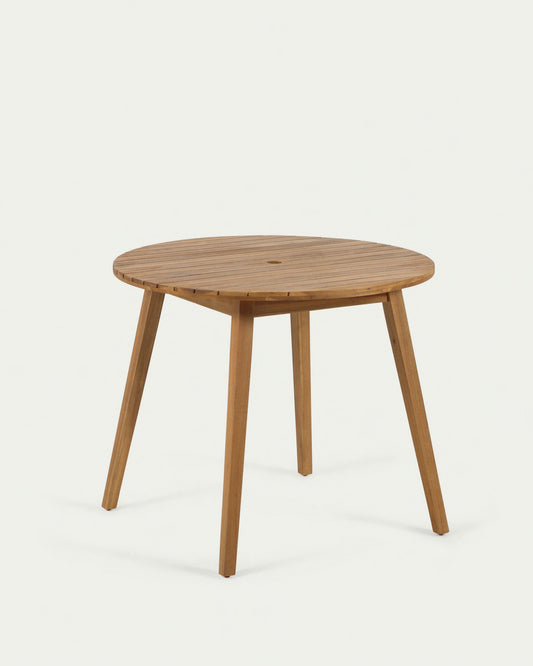Tavolo Vilma da esterno rotondo in legno massello di acacia Ø 90 cm