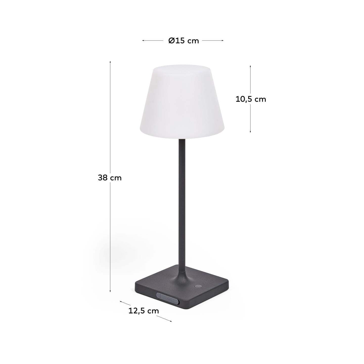 Lampada da tavolo da esterno Aluney con finitura nera