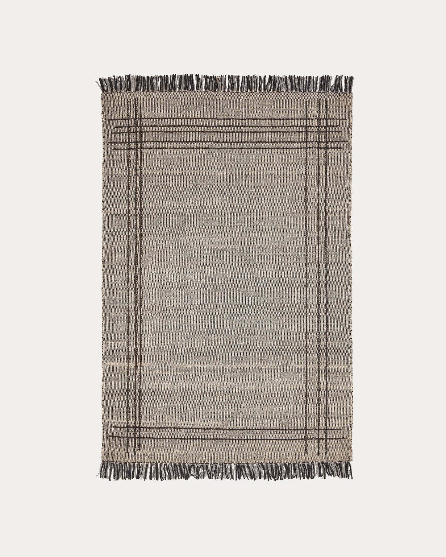 Tappeto Eneo con frange beige e marron 160 x 230 cm