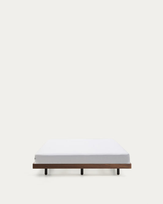 Base Norlen in impiallacciato di noce con finitura scura per materasso da 180 x 200 cm