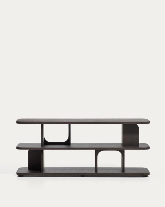 Scaffalatura Aduma in impiallacciatura in rovere con finitura ebanizzata FSC 100% 160 x 65 cm