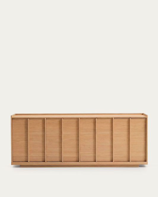 Credenza Onix in impiallacciatura di rovere con finitura tono naturale 200 x 80 cm FSC Mix Credit