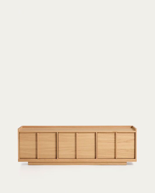 Mobile TV Onix in impiallacciatura di rovere con finitura tono naturale 150 x 47 cm FSC Mix Credit