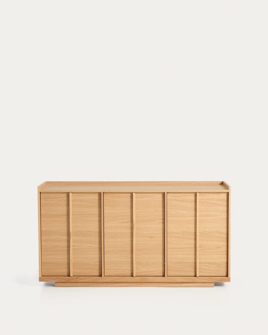 Credenza Onix in impiallacciatura di rovere con finitura tono naturale 150 x 80 cm FSC Mix Credit