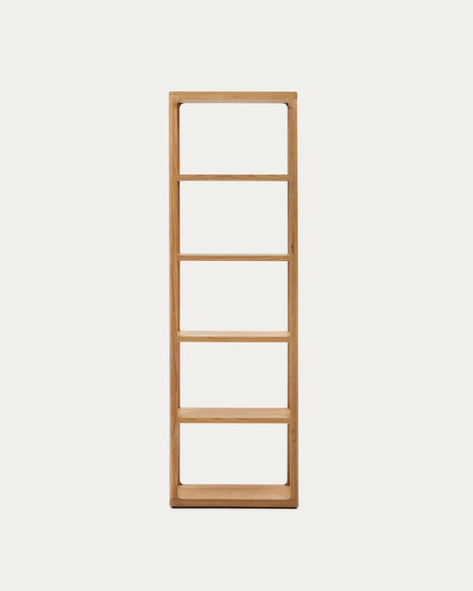 Libreria Maymai con struttura in legno massiccio di rovere 60 x 193 cm