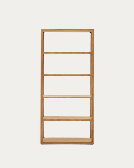 Libreria Maymai con struttura in legno massiccio di rovere 90 x 193 cm