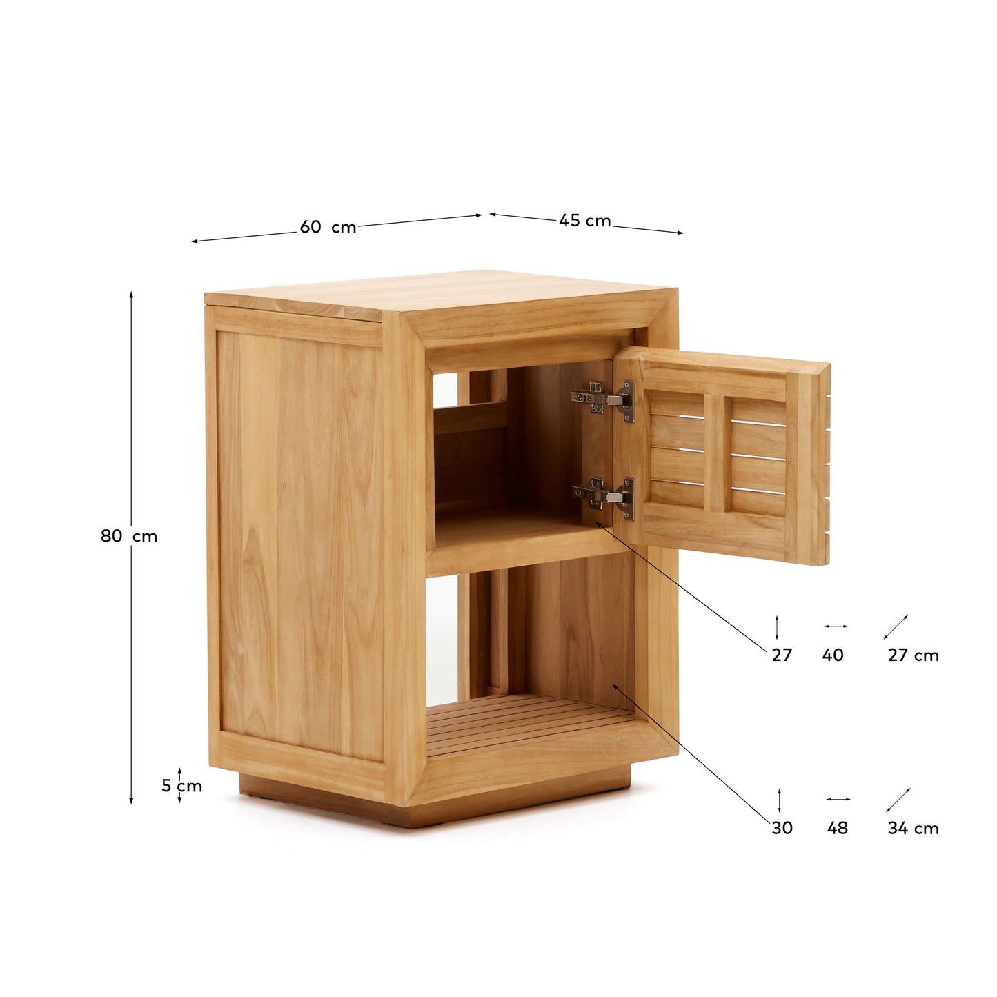Mobile da bagno Kenta legno massiccio di teak finitura naturale 60 x 45 cm