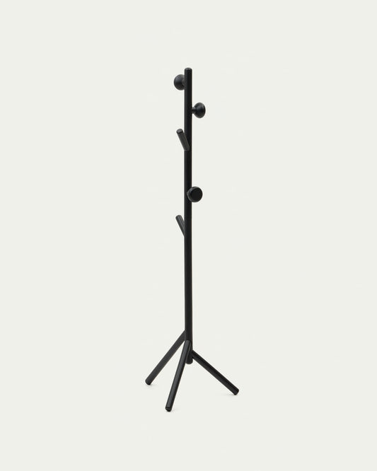Appendiabiti Nadue in legno massiccio di faggio con finitura nera 170 cm