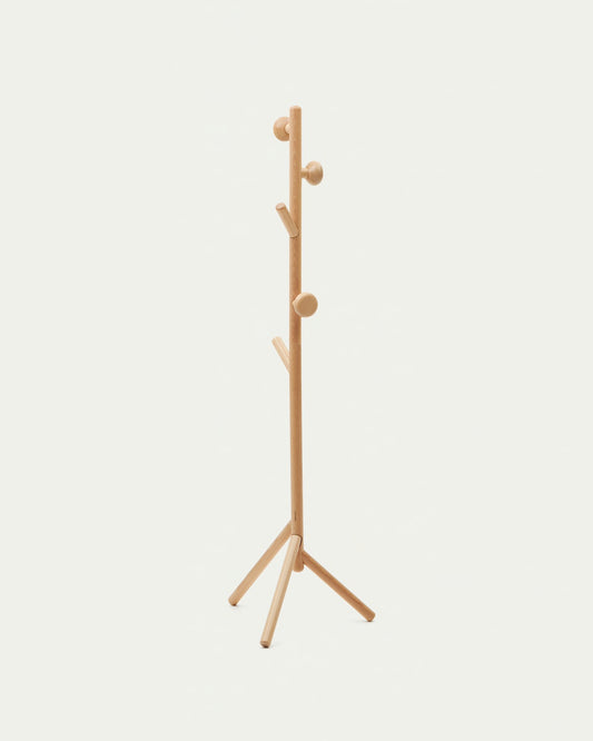 Appendiabiti Nadue in legno massiccio di faggio con finitura naturale 170 cm