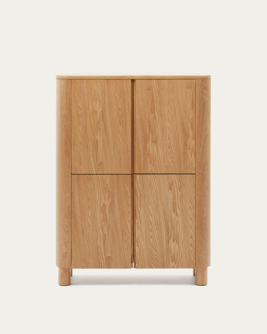 Credenza alta Salaya in compensato di frassino 100 x 134 cm