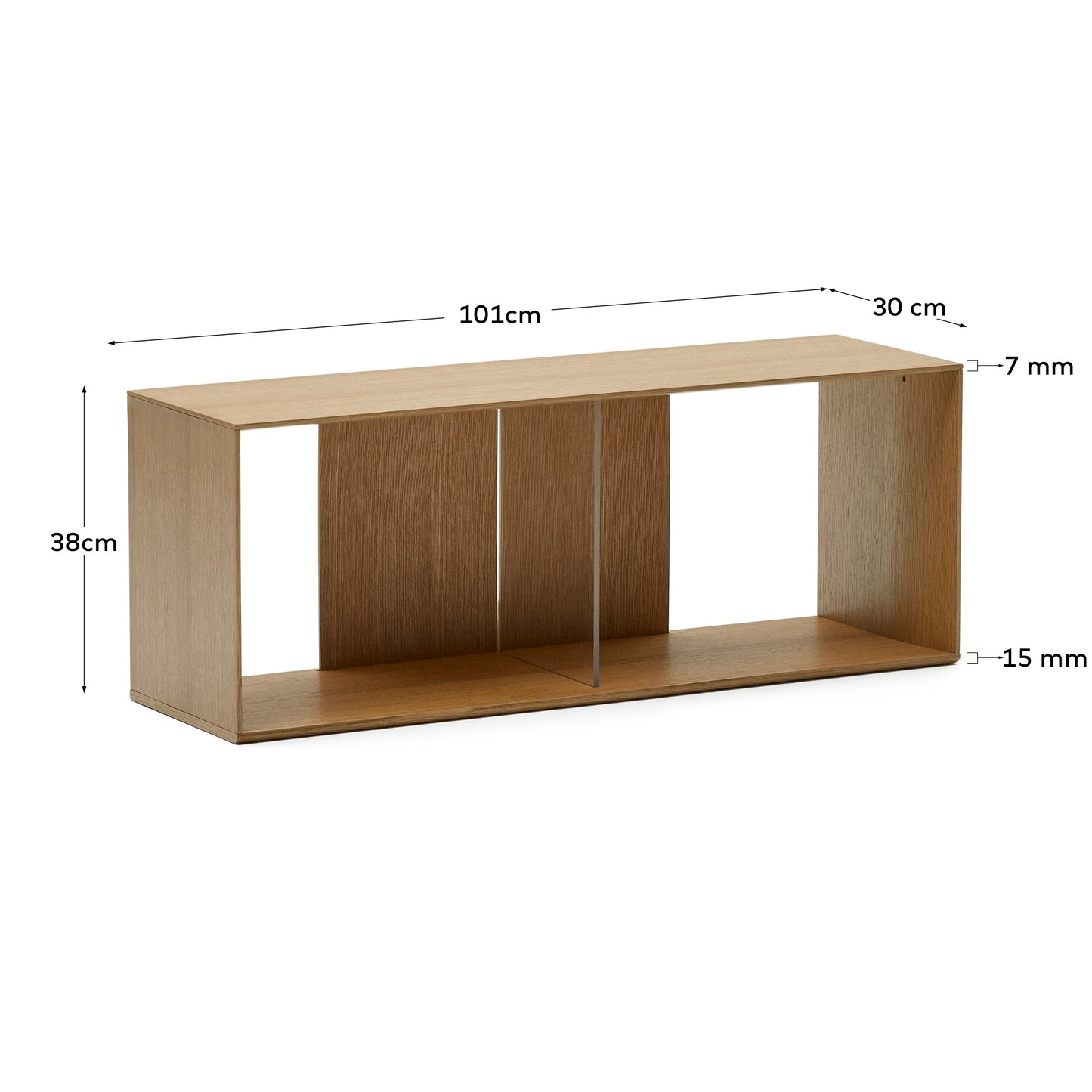 Set Litto di 2 ripiani modulari impiallacciati rovere 101 x 76 cm