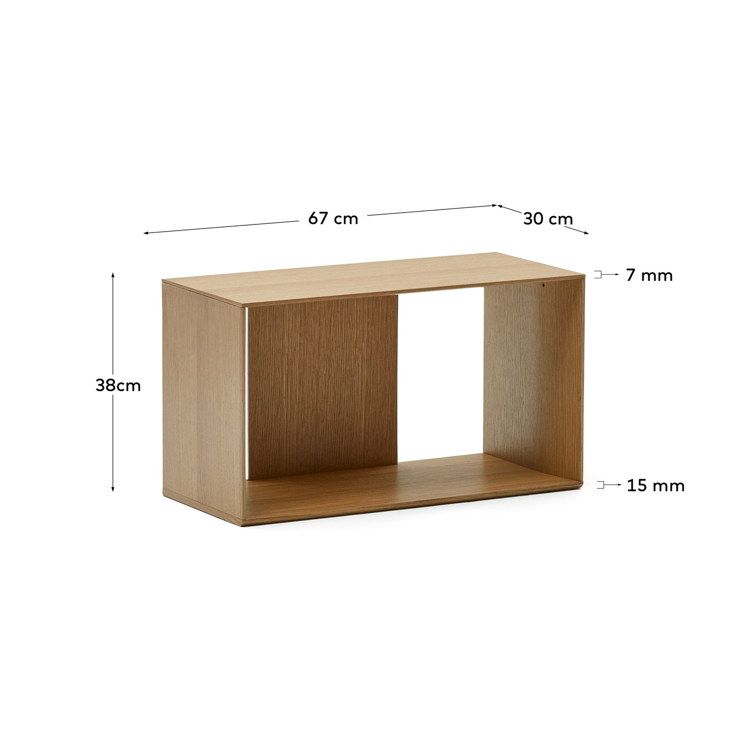 Set Litto di 6 ripiani modulari impiallacciati rovere 168 x 114 cm