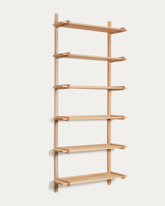 Scaffalatura modulare Sitra 6 mensole legno massiccio di rovere naturale 90 cm