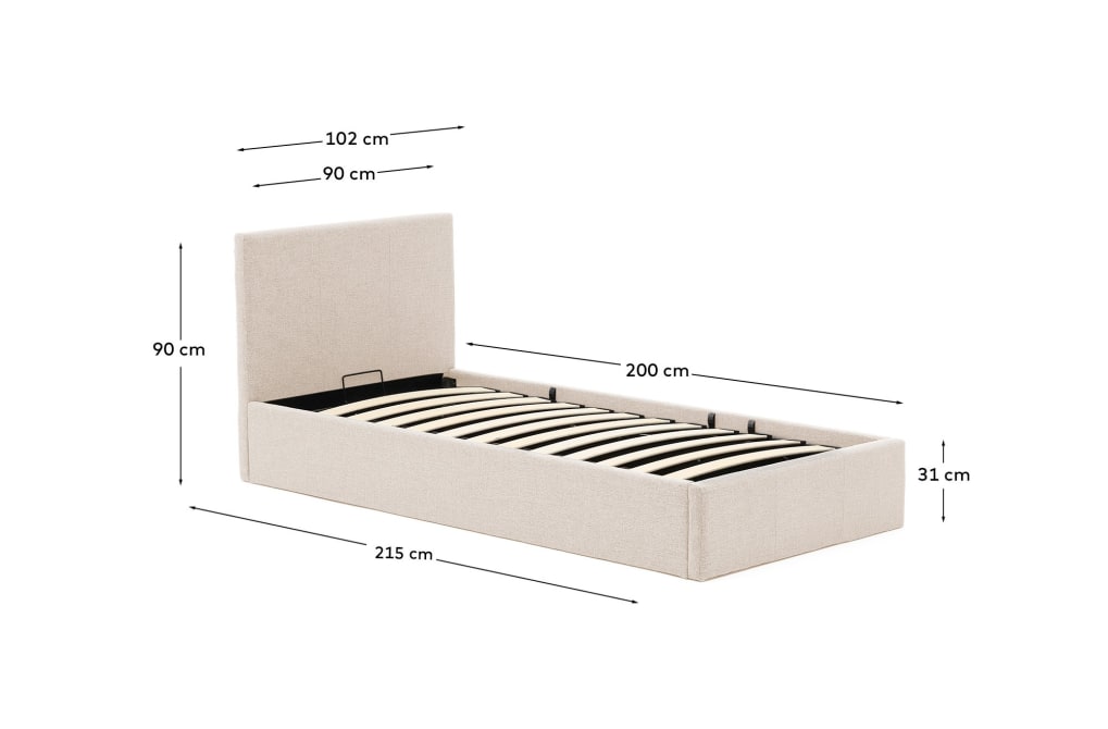 Letto singolo contenitore Nahiri