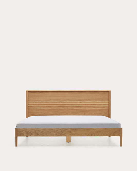 Letto Lenon in legno e rovere impiallacciato per materasso 180 x 200 cm FSC MIX Credit