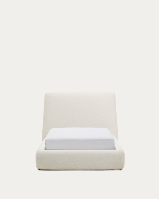 Letto sfoderabile Martina in ciniglia écru per materassi 90 x 200 cm