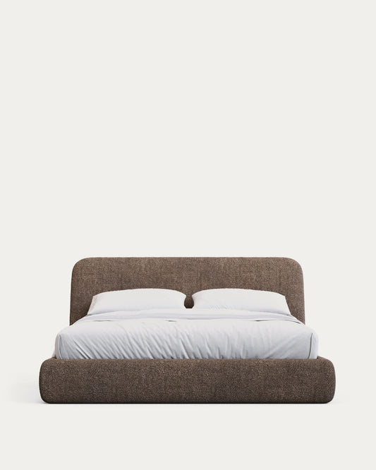 Letto sfoderabile Martina in montone sintetico marrone per materasso da 180 x 200 cm FSC Mix Credit