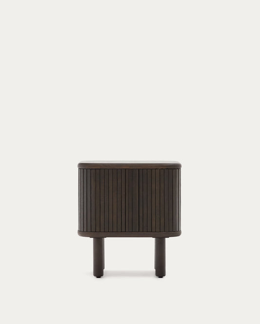 Comodino Mailen in impiallacciatura di frassino con finitura scura 50 x 55 cm
