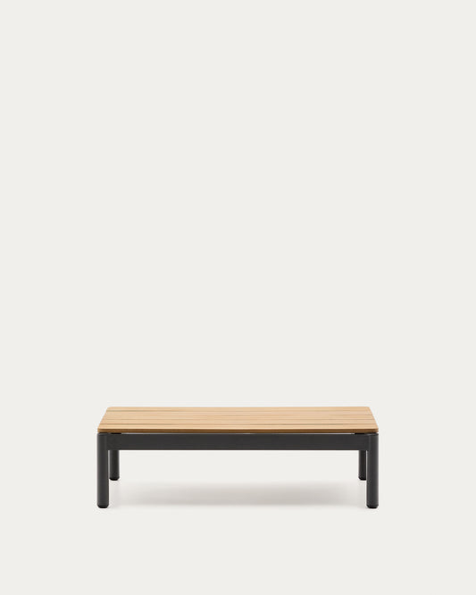 Tavolino da centro Sorells in alluminio grigio e legno di teak 52,4 x 91 cm FSC 100%