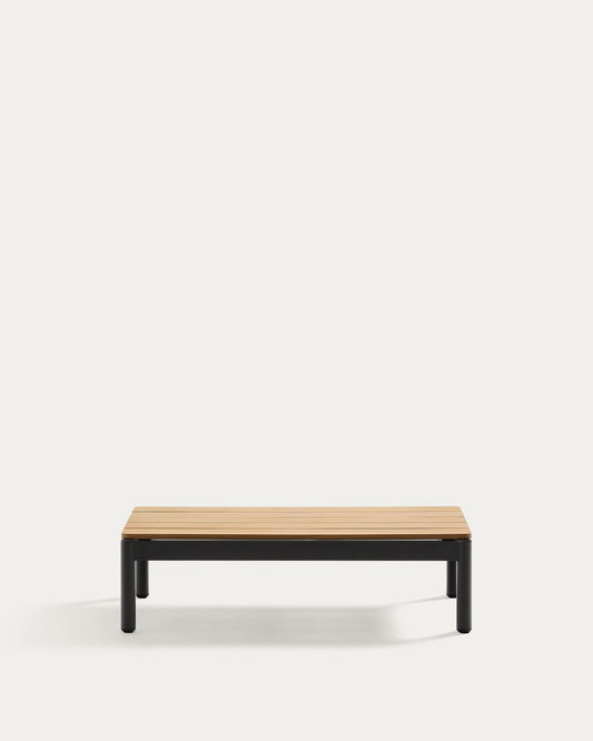 Tavolino da centro Sorells in alluminio grigio e legno di teak 52,4 x 91 cm FSC 100%