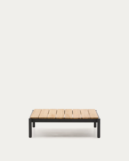 Tavolino da centro Sorells in alluminio grigio e legno di teak 89 x 91 cm FSC 100%