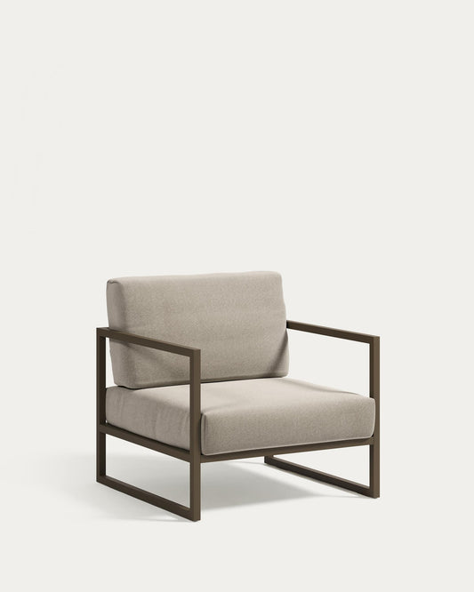 Poltrona 100% da esterno Comova grigio chiaro ed alluminio verde