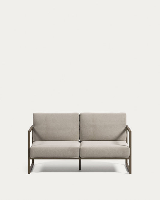 Divano da esterno Comova 2 posti grigio chiaro ed alluminio verde 150 cm