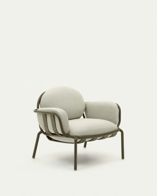 Poltrona da esterno Joncols in alluminio verniciato verde