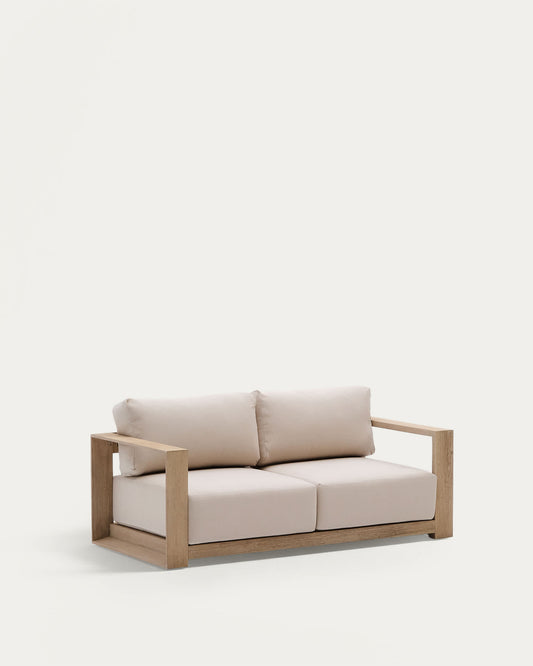 Divano Ambra a 2 posti in legno massiccio di acacia con finitura chiara 174 cm