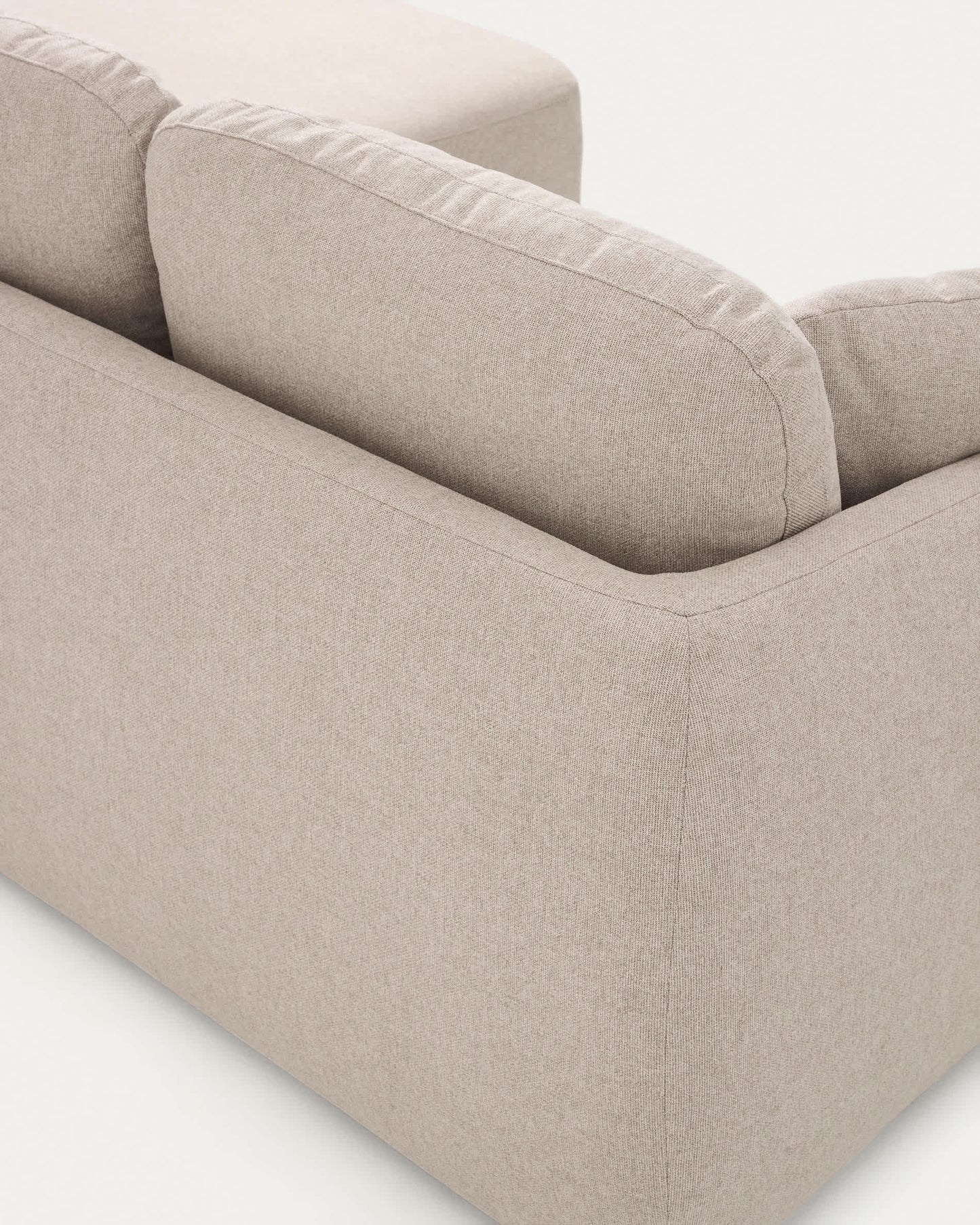 Divano letto Laira 3 posti in ciniglia beige con chaise longue destra 246 cm