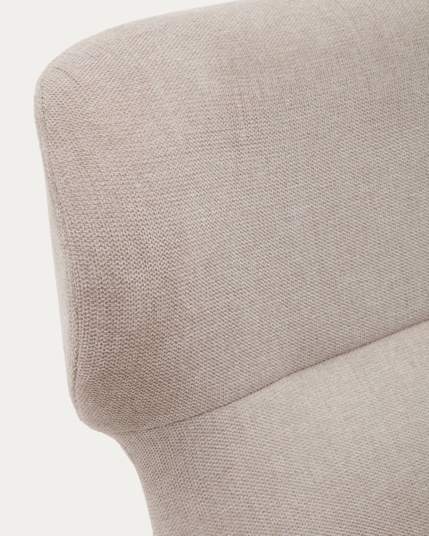 Poltrona Belina di ciniglia beige e acciaio con finitura beige