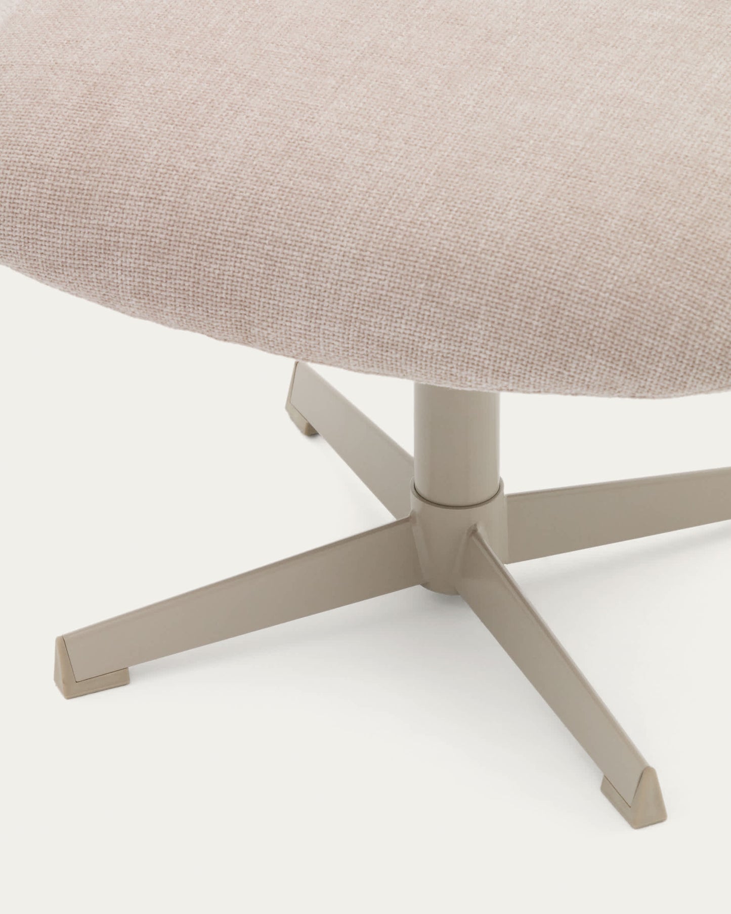 Poggiapiedi Jaspe beige e metallo con finitura grigio