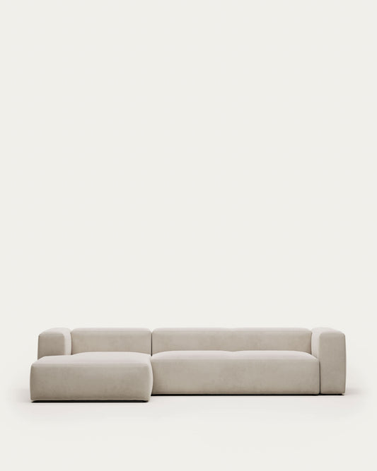 Divano Blok 4 posti chaise longue sinistra beige 330 cm