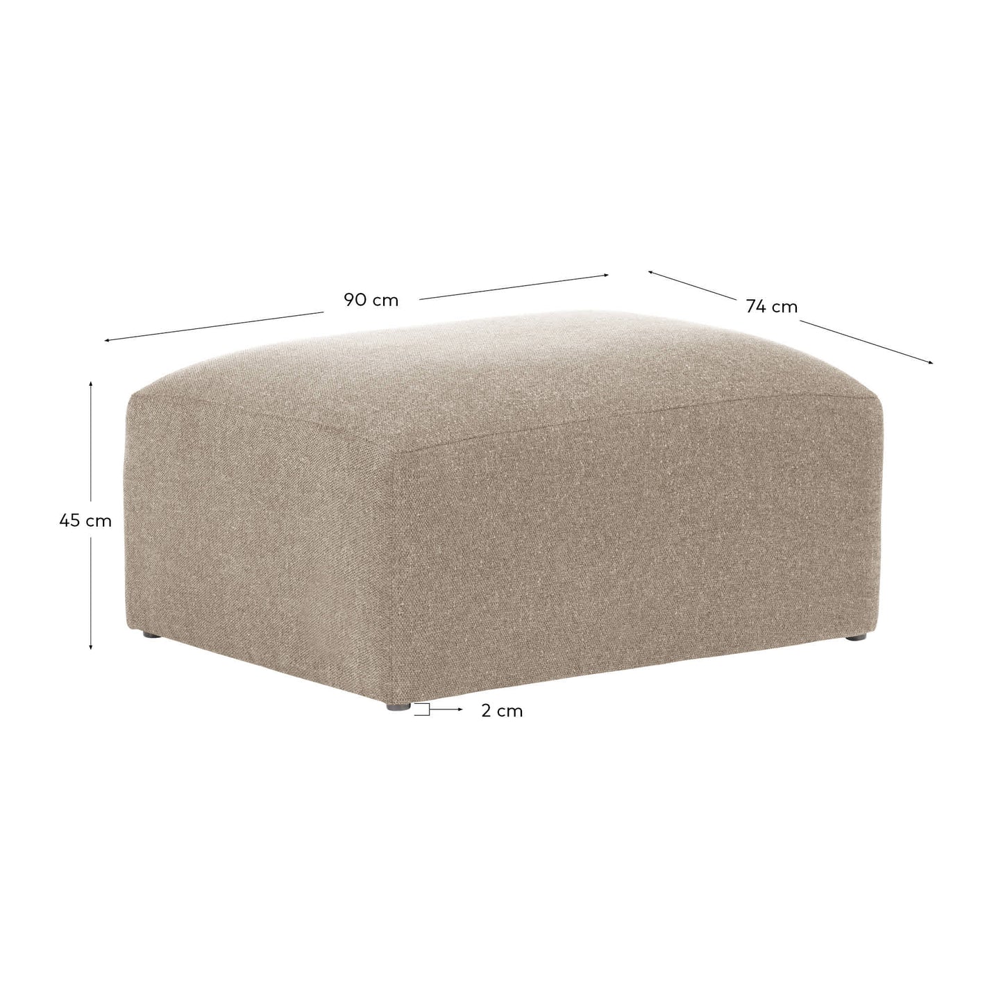 Poggiapiedi Blok ignifugo in velluto a coste spesso écru 90 x 74 cm FSC Mix Credit FR