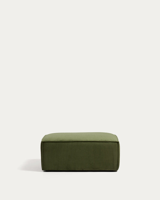 Pouf terminale Blok in velluto verde 90x104 cm FSC Mix Credit