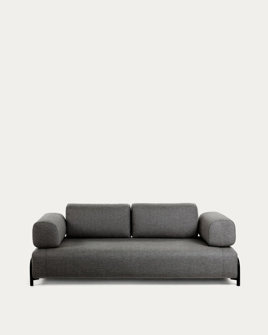 Divano Compo 3 posti grigio scuro 232 cm