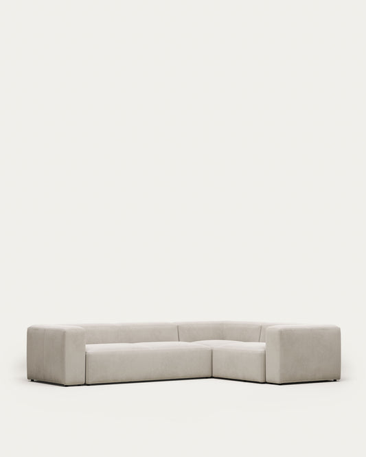 Divano ad angolo Blok 4 posti beige 320 x 230 cm / 230 x 320 cm