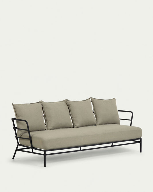 Divano Mareluz 3 posti in acciaio nero 197 cm