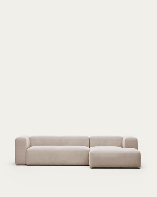 Divano Blok 3 posti chaise longue destra beige 300 cm