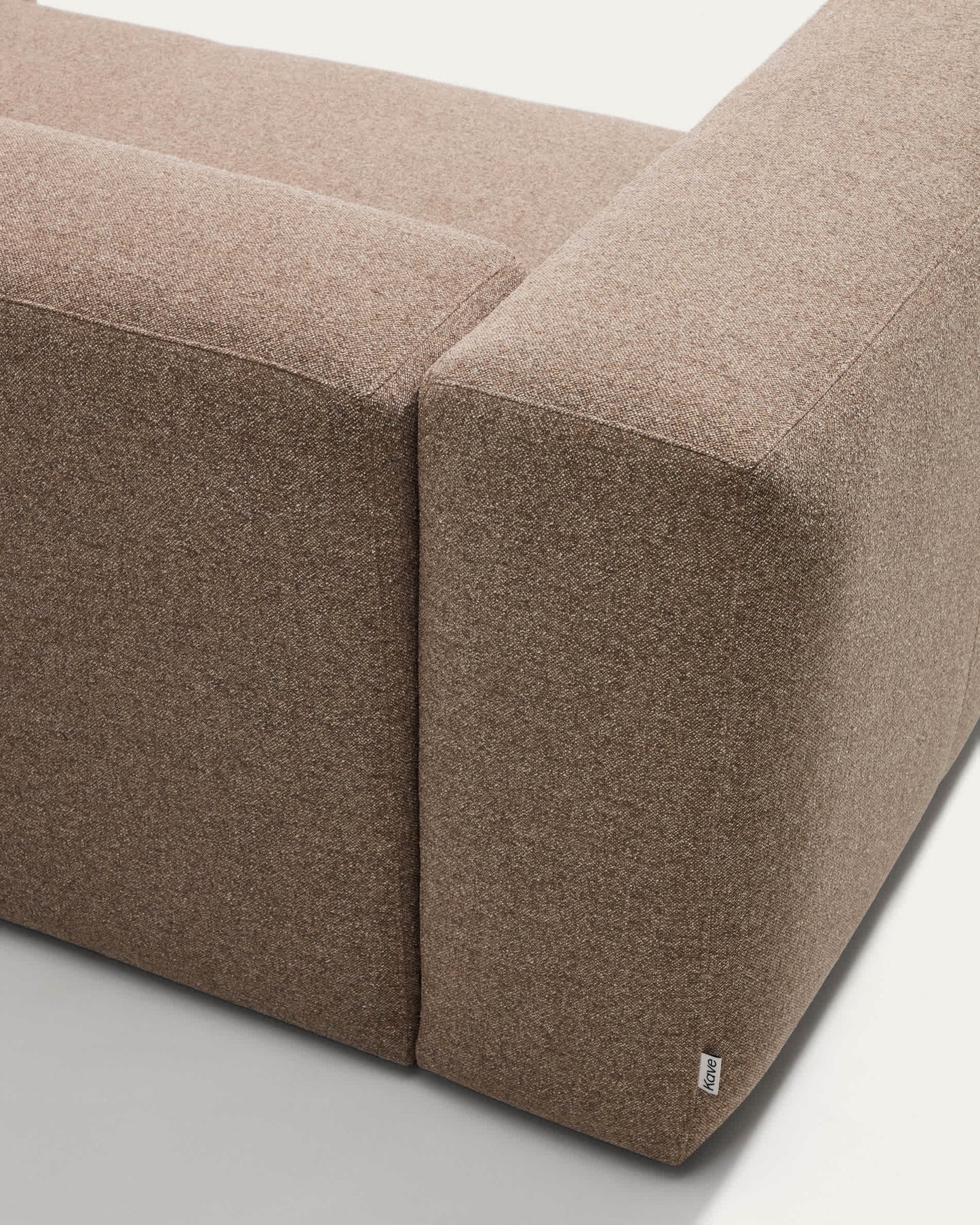 Divano Blok 3 posti in ciniglia marrone con chaise longue destra 300 cm FSC Mix Credit