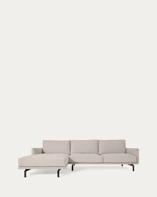 Divano Galene 3 posti con chaise longue sinistro beige 254 cm